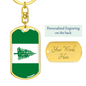 Norfolk Island Flag Swivel Keychain Dog Tag Stainless Steel or 18k Gold-Express Your Love Gifts
