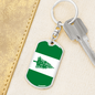 Norfolk Island Flag Swivel Keychain Dog Tag Stainless Steel or 18k Gold-Express Your Love Gifts