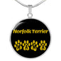 Norfolk Terrier Mama Circle Necklace Stainless Steel or 18k Gold 18-22" Dog Owner Lover-Express Your Love Gifts