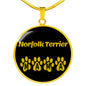 Norfolk Terrier Mama Circle Necklace Stainless Steel or 18k Gold 18-22" Dog Owner Lover-Express Your Love Gifts