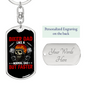 Normal Dad But Faster Biker Keychain Stainless Steel or 18k Gold Dog Tag Keyring-Express Your Love Gifts