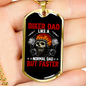 Normal Dad But Faster Biker Necklace Stainless Steel or 18k Gold Dog Tag 24"-Express Your Love Gifts