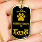 Norrbottenspets Dad Dog Necklace Stainless Steel or 18k Gold Dog Tag W 24" Dog Owner Lover-Express Your Love Gifts