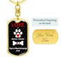 Norrbottenspets Keychain Stainless Steel or 18k Gold Dog Tag Keyring-Express Your Love Gifts