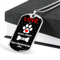 Norrbottenspets Love Is Stainless Steel or 18k Gold Dog Tag 24" Chain-Express Your Love Gifts