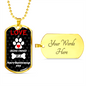 Norrbottenspets Love Is Stainless Steel or 18k Gold Dog Tag 24" Chain-Express Your Love Gifts