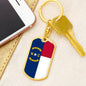 North Carolina State Flag Keychain Dog Tag Stainless Steel or 18k Gold-Express Your Love Gifts