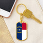 North Carolina State Flag Keychain Dog Tag Stainless Steel or 18k Gold-Express Your Love Gifts