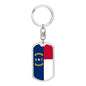 North Carolina State Flag Keychain Dog Tag Stainless Steel or 18k Gold-Express Your Love Gifts