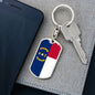 North Carolina State Flag Keychain Dog Tag Stainless Steel or 18k Gold-Express Your Love Gifts