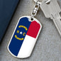 North Carolina State Flag Keychain Dog Tag Stainless Steel or 18k Gold-Express Your Love Gifts