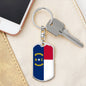North Carolina State Flag Keychain Dog Tag Stainless Steel or 18k Gold-Express Your Love Gifts