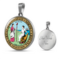 North Carolina State Seal Necklace Circle Pendant Stainless Steel or 18k Gold 18-22"-Express Your Love Gifts