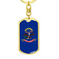 North Dakota State Flag Keychain Dog Tag Stainless Steel or 18k Gold-Express Your Love Gifts