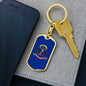 North Dakota State Flag Keychain Dog Tag Stainless Steel or 18k Gold-Express Your Love Gifts