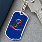 North Dakota State Flag Keychain Dog Tag Stainless Steel or 18k Gold-Express Your Love Gifts