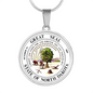 North Dakota State Seal Necklace Circle Pendant Stainless Steel or 18k Gold 18-22"-Express Your Love Gifts