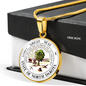 North Dakota State Seal Necklace Circle Pendant Stainless Steel or 18k Gold 18-22"-Express Your Love Gifts