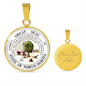 North Dakota State Seal Necklace Circle Pendant Stainless Steel or 18k Gold 18-22"-Express Your Love Gifts