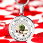 North Dakota State Seal Necklace Circle Pendant Stainless Steel or 18k Gold 18-22"-Express Your Love Gifts