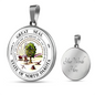 North Dakota State Seal Necklace Circle Pendant Stainless Steel or 18k Gold 18-22"-Express Your Love Gifts