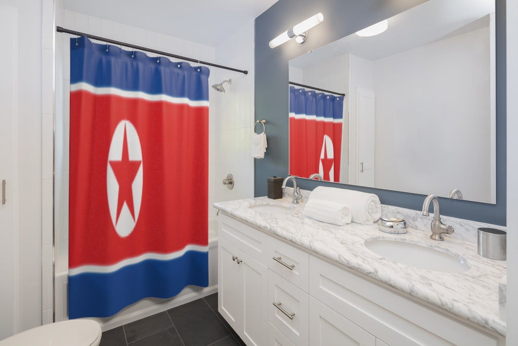 North Korea Flag Stylish Design 71" x 74" Elegant Waterproof Shower Curtain for a Spa-like Bathroom Paradise Exceptional Craftsmanship-Express Your Love Gifts