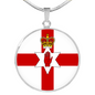 Northern Ireland Flag Necklace Circle Pendant Stainless Steel or 18k Gold 18-22"-Express Your Love Gifts
