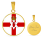 Northern Ireland Flag Necklace Circle Pendant Stainless Steel or 18k Gold 18-22"-Express Your Love Gifts