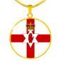 Northern Ireland Flag Necklace Circle Pendant Stainless Steel or 18k Gold 18-22"-Express Your Love Gifts