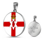 Northern Ireland Flag Necklace Circle Pendant Stainless Steel or 18k Gold 18-22"-Express Your Love Gifts