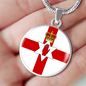 Northern Ireland Flag Necklace Circle Pendant Stainless Steel or 18k Gold 18-22"-Express Your Love Gifts