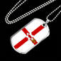 Northern Ireland Flag Necklace Stainless Steel or 18k Gold Dog Tag 24" Chain-Express Your Love Gifts