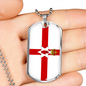 Northern Ireland Flag Necklace Stainless Steel or 18k Gold Dog Tag 24" Chain-Express Your Love Gifts