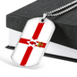 Northern Ireland Flag Necklace Stainless Steel or 18k Gold Dog Tag 24" Chain-Express Your Love Gifts