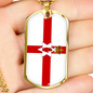 Northern Ireland Flag Necklace Stainless Steel or 18k Gold Dog Tag 24" Chain-Express Your Love Gifts