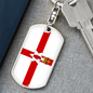 Northern Ireland Flag Swivel Keychain Dog Tag Stainless Steel or 18k Gold-Express Your Love Gifts