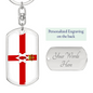 Northern Ireland Flag Swivel Keychain Dog Tag Stainless Steel or 18k Gold-Express Your Love Gifts