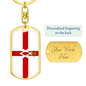 Northern Ireland Flag Swivel Keychain Dog Tag Stainless Steel or 18k Gold-Express Your Love Gifts
