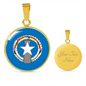 Northern Mariana Island Flag Necklace Circle Pendant Stainless Steel or 18k Gold 18-22"-Express Your Love Gifts