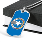 Northern Mariana Island Flag Necklace Stainless Steel or 18k Gold Dog Tag 24" Chain-Express Your Love Gifts