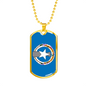 Northern Mariana Island Flag Necklace Stainless Steel or 18k Gold Dog Tag 24" Chain-Express Your Love Gifts