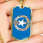 Northern Mariana Island Flag Necklace Stainless Steel or 18k Gold Dog Tag 24" Chain-Express Your Love Gifts