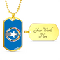 Northern Mariana Island Flag Necklace Stainless Steel or 18k Gold Dog Tag 24" Chain-Express Your Love Gifts