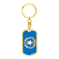 Northern Mariana Island Flag Swivel Keychain Dog Tag Stainless Steel or 18k Gold-Express Your Love Gifts