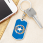 Northern Mariana Island Flag Swivel Keychain Dog Tag Stainless Steel or 18k Gold-Express Your Love Gifts