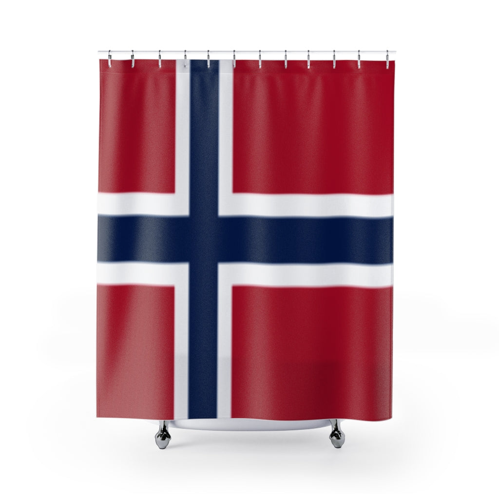 Norway Flag Stylish Design 71" x 74" Elegant Waterproof Shower Curtain for a Spa-like Bathroom Paradise Exceptional Craftsmanship-Express Your Love Gifts