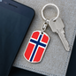 Norway Flag Swivel Keychain Dog Tag Stainless Steel or 18k Gold-Express Your Love Gifts