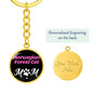 Norwegian Forest Cat Cat Mom Keychain Stainless Steel or 18k Gold Circle Pendant-Express Your Love Gifts
