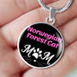 Norwegian Forest Cat Cat Mom Necklace Circle Pendant Stainless Steel or 18k Gold 18-22"-Express Your Love Gifts