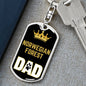 Norwegian Forest Cat Dad King Keychain Stainless Steel or 18k Gold-Express Your Love Gifts